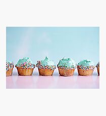 Blue Cupcakes Photographic Print