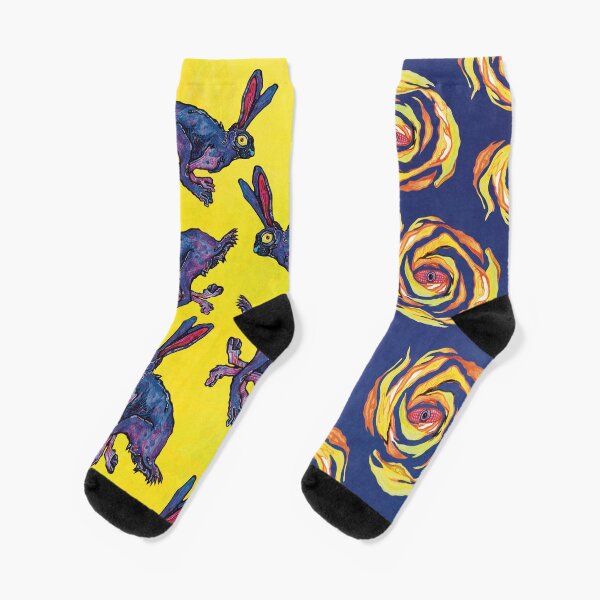 Startled Cosmic Hares Socks