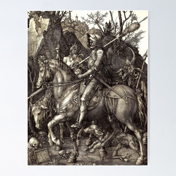 Item preview, Knight, Death, and the Devil - Albrecht Dürer, 1513 in HD designed and sold by Arwen-Art.