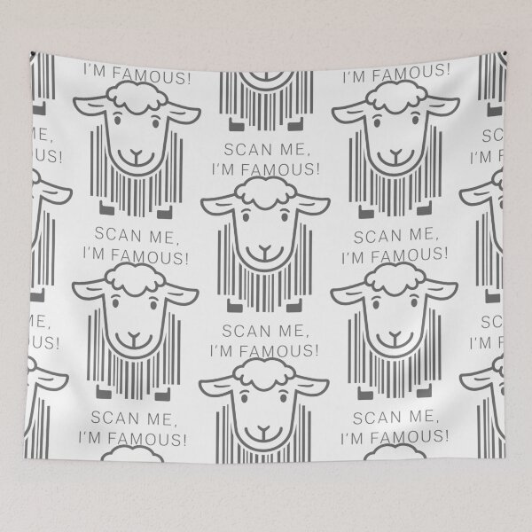 Item preview, SCAN ME, I'M FAMOUS! Dolly the Sheep Lives On in Meme Culture in gray designed and sold by SplashTastic.