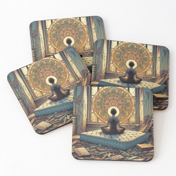 Item preview, Art Nouveau Female Buddha Meditating designed and sold by patrickcallan.
