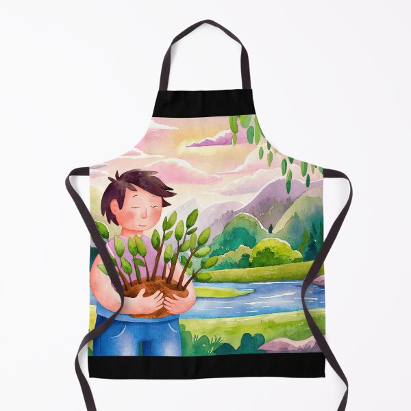 Item preview, watercolor planting trees designed and sold by ururuty.