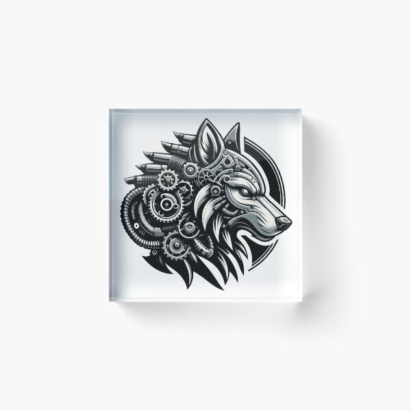 Item preview, Steampunk Wolf designed and sold by Funny Vintage Stickers And T-Shirts.