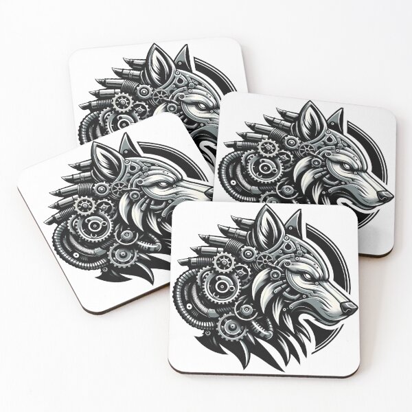 Item preview, Steampunk Wolf designed and sold by Funny Vintage Stickers And T-Shirts.