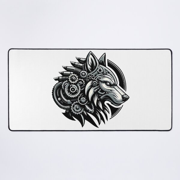Item preview, Steampunk Wolf designed and sold by Funny Vintage Stickers And T-Shirts.
