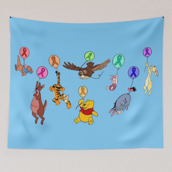 Item preview, Yellow Bear and Friends Hanging on Awareness Ribbon Balloons designed and sold by CaitlynConnor.