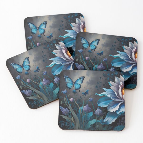 Item preview, Twilight Garden: Enchanted Blue Flowers and Butterflies designed and sold by FocusedArt.