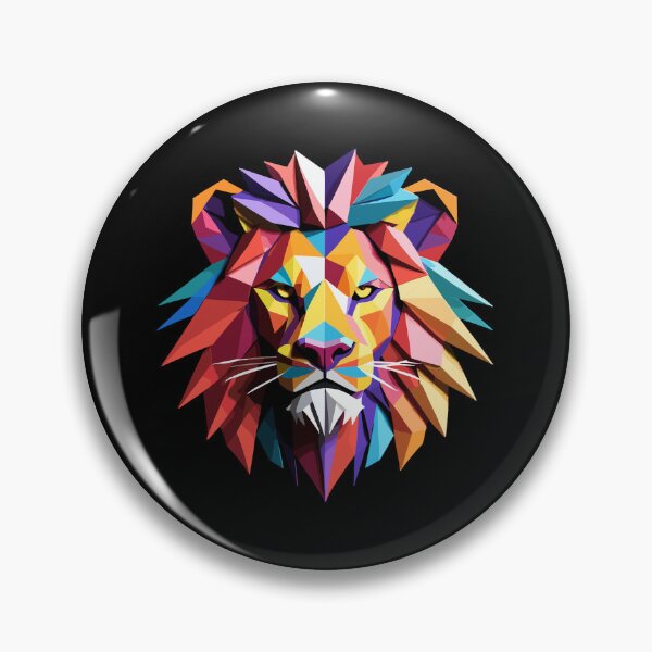 Item preview, lion lion head geometric geometry colorful strength strong gift designed and sold by Pineapple-Tree.