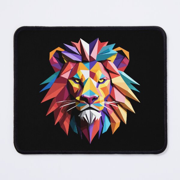 Item preview, lion lion head geometric geometry colorful strength strong gift designed and sold by Pineapple-Tree.
