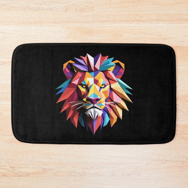 Item preview, lion lion head geometric geometry colorful strength strong gift designed and sold by Pineapple-Tree.
