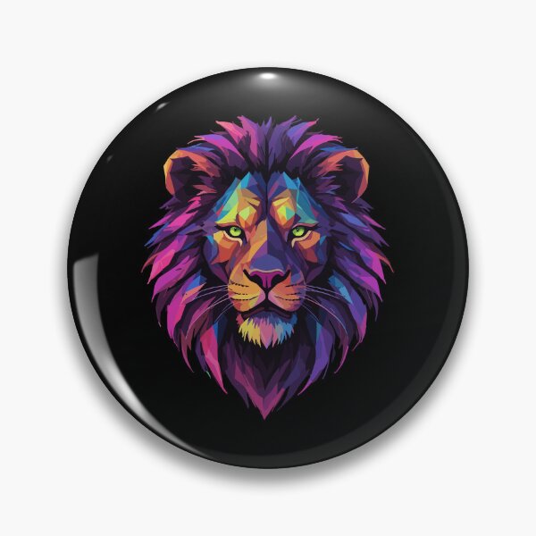 Item preview, lion lion head geometric geometry colorful strength strong gift designed and sold by Pineapple-Tree.