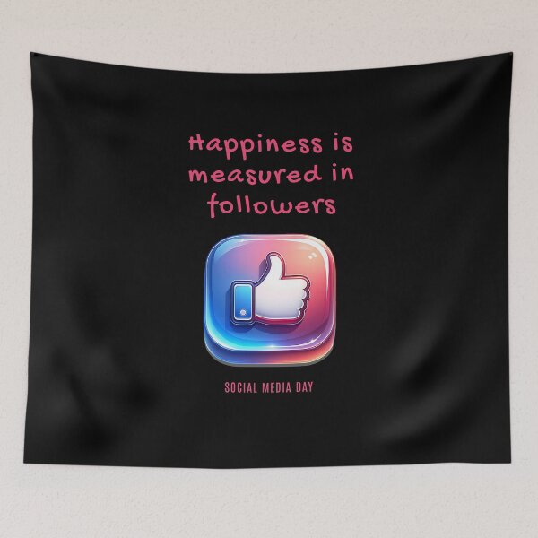 Item preview, Happiness is measured in followers - Social Media Day designed and sold by Pflugart.