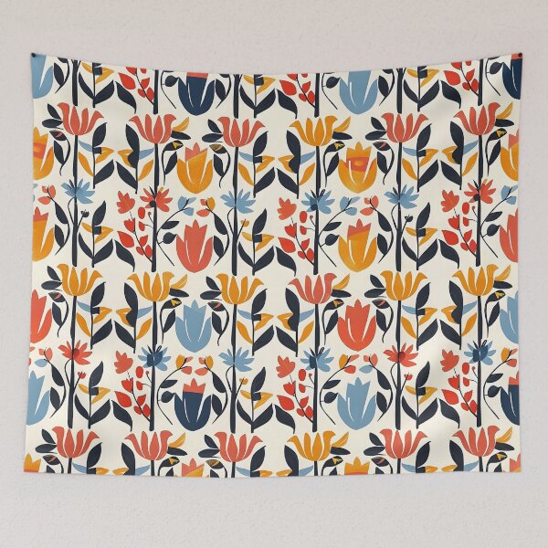 Item preview, Vibrant Floral Turkish Tile Pattern designed and sold by VoyteksDesigns.