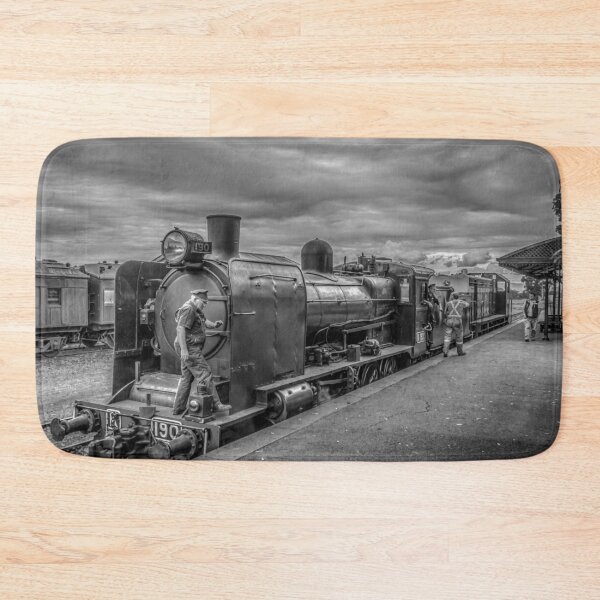 Item preview, Vintage Steam Train in Black and White - Maldon, Victoria, Australia designed and sold by Steven Jodoin.