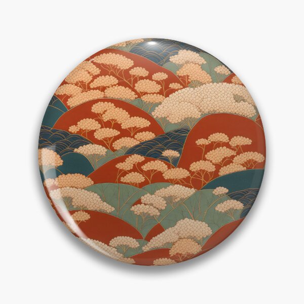 Item preview, Japanese Kimono Pattern Seigaiha Waves and Blossoms designed and sold by patterncrow.