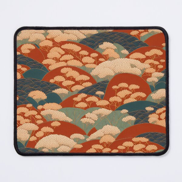 Item preview, Japanese Kimono Pattern Seigaiha Waves and Blossoms designed and sold by patterncrow.