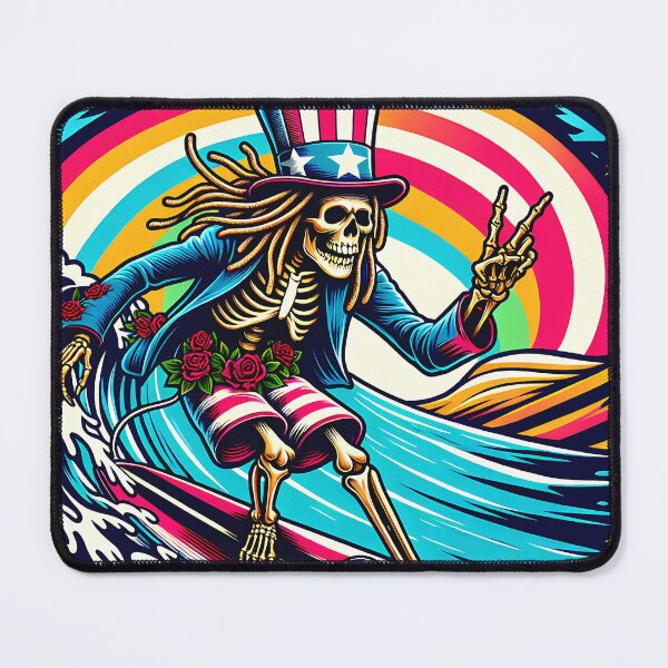 Item preview, Uncle Skeleton Sam Goes Surfing designed and sold by HippieFarms11.
