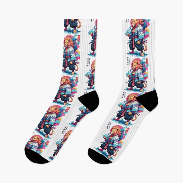 Item preview, Samurai Lion Aesthetic Vaporwave Style Japan Art designed and sold by LuminOrb.