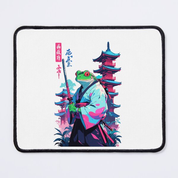 Item preview, Samurai Frog Aesthetic Vaporwave Style designed and sold by LuminOrb.