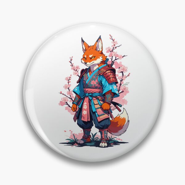 Item preview, Kitsune Samurai Fox Vintage Ukiyo-e Style designed and sold by LuminOrb.