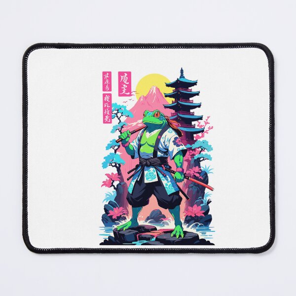 Item preview, Samurai Frog Aesthetic Vaporwave Style Japan designed and sold by LuminOrb.