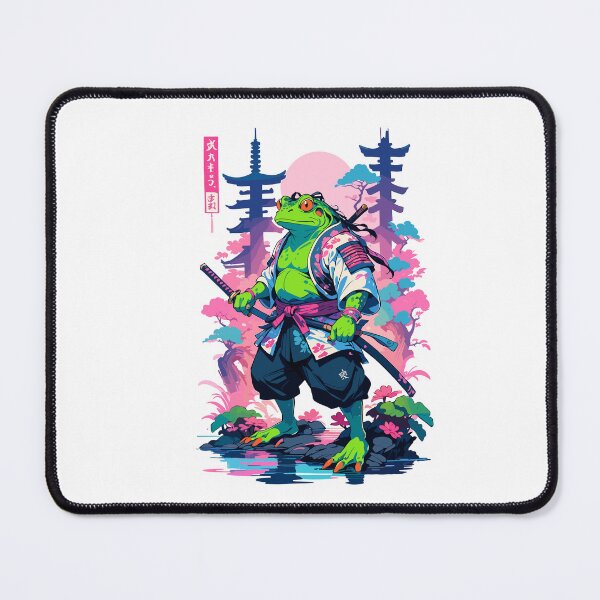 Item preview, Samurai Frog Aesthetic Vaporwave Style Japan designed and sold by LuminOrb.