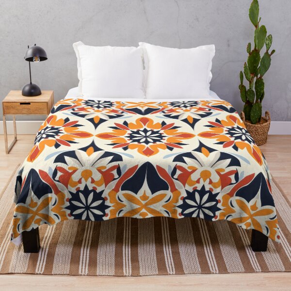 Item preview, Bold Sicilian Tile Pattern in Red, Orange, and Black designed and sold by VoyteksDesigns.
