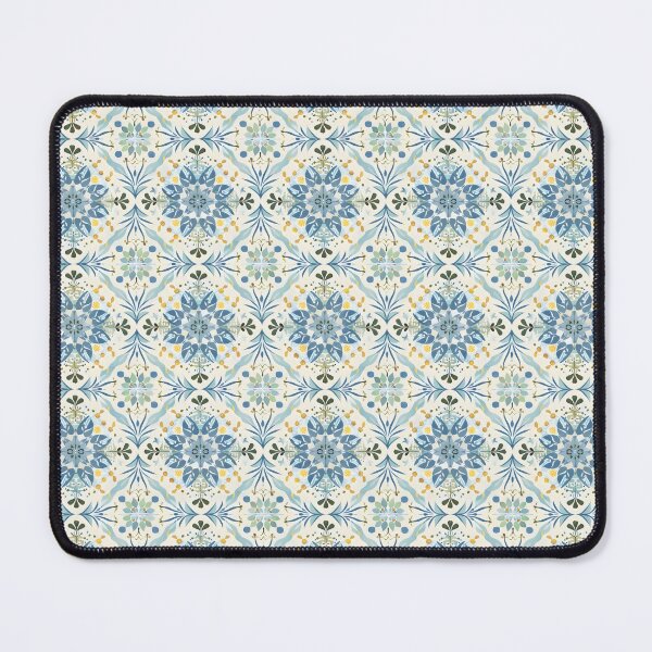 Item preview, Floral Sicilian Tile Pattern in Blue and Yellow designed and sold by VoyteksDesigns.