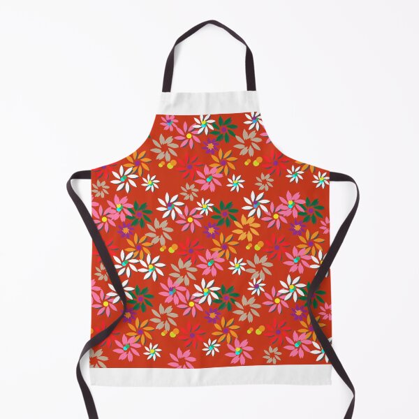 Aperçu de l'œuvre motif de fleurs éparses fond rouge créée et vendue par wonghong.