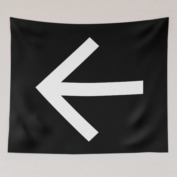 Item preview, Minimalist Geometric Left-Pointing Arrow Symbol – Modern Black and White Art designed and sold by DoodlyDelights.