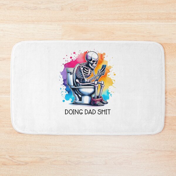 Item preview, Doing Dad Shit Skeleton Toilet designed and sold by LensherArt.