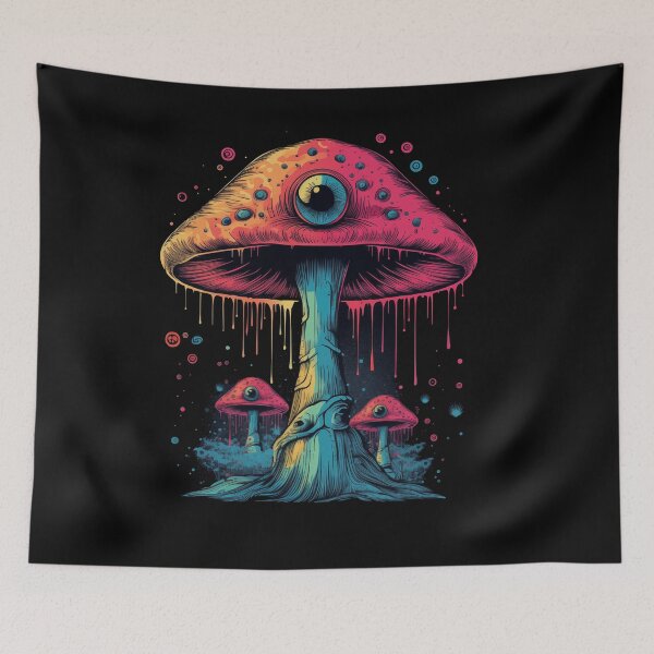 Item preview, Psychedelic magic mushrooms with eye designed and sold by KateEbony.