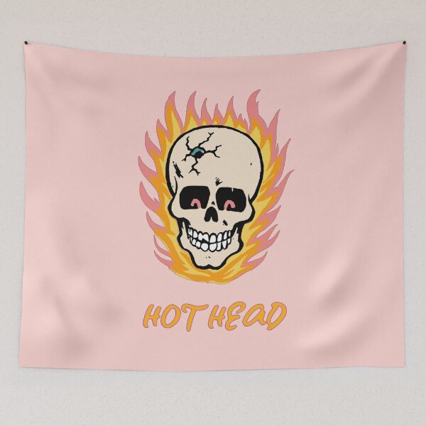 Item preview, Hot Head Retro 80s Hotrod Flaming Skull designed and sold by Corinne Alexa Jackson.