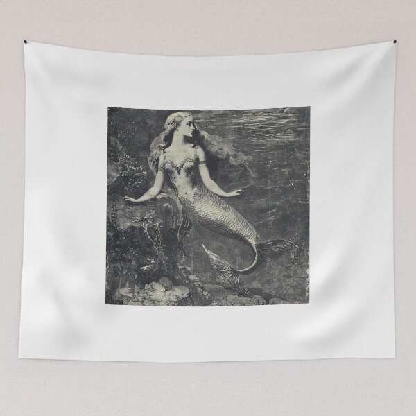 Item preview, Mermaid Underwater 18th Century Classic Black & White designed and sold by redstar19.