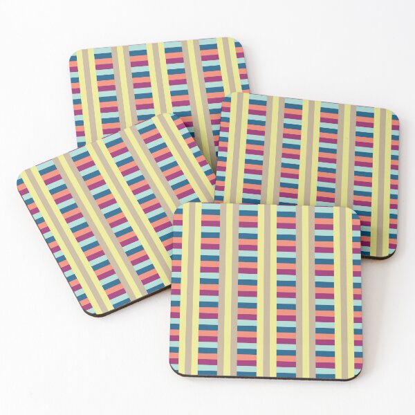 Item preview, Retro Modern Plaid Abstract Line Pattern in Lemon, Beige, Dark Blue, Orange, Berry and Mint Green designed and sold by scome.