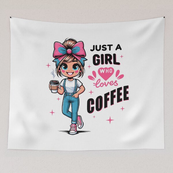 Item preview, Just a Girl Who Loves Coffee Cute Cartoon Design designed and sold by SerhiiArt.