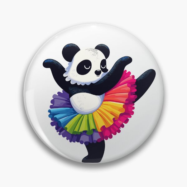 Item preview, Panda bear in rainbow tutu dancing ballet designed and sold by StrictlyBilliM.