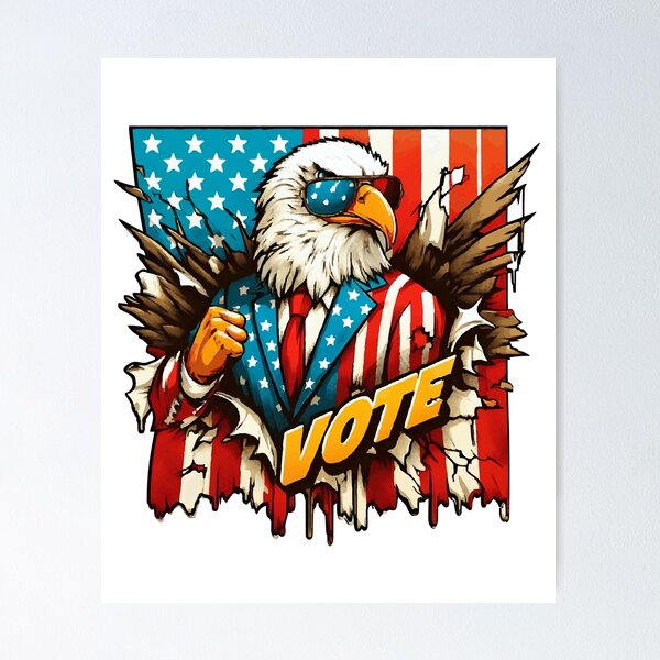 Item preview, Voting Day 2024 USA  / American Eagle - The Patriotic Vote designed and sold by Tw1nsAIArt.