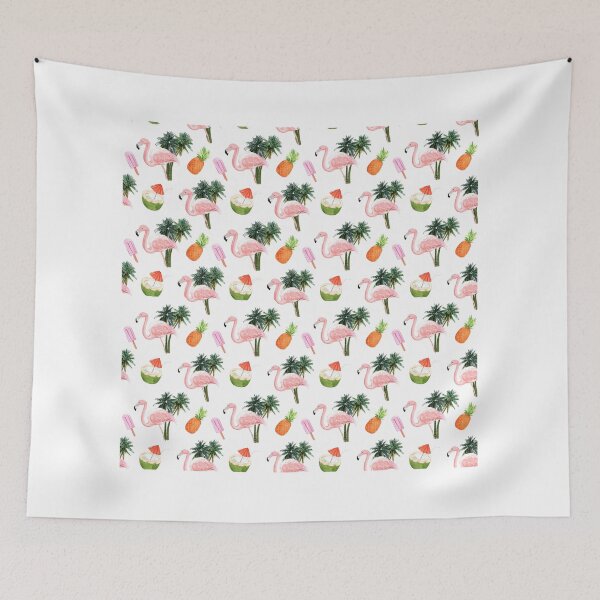 Item preview, Tropical Flamingo Paradise - Vibrant Summer Pattern designed and sold by MiszungART.
