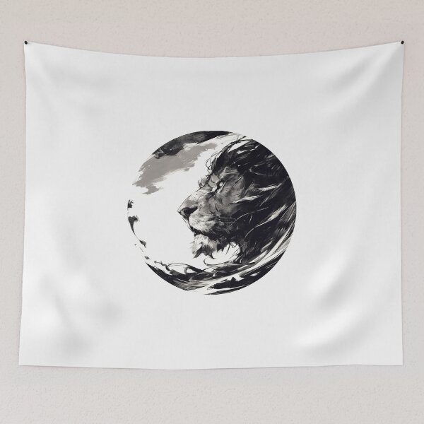 Item preview, Silhouette black and white lion  designed and sold by SMARTKIT  DESIGNAGENCY.