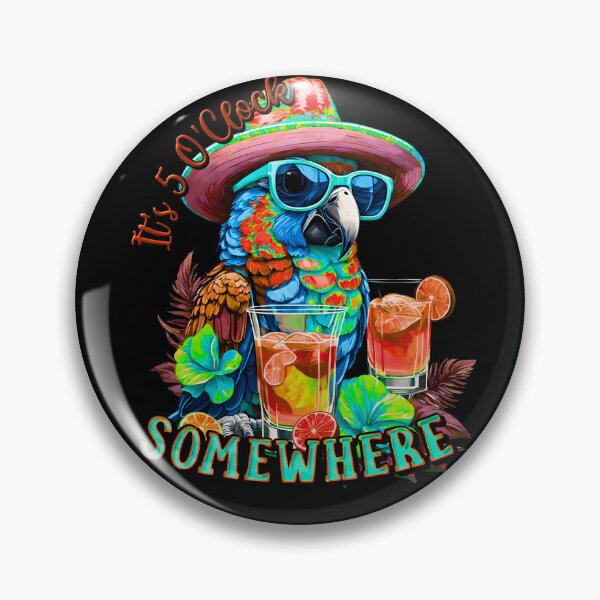 Item preview, It's 5 o'clock somewhere Tropical Parrot Cocktail Sunset designed and sold by MindWave THC.