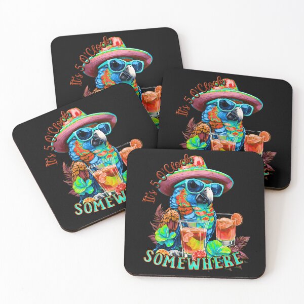 Item preview, It's 5 o'clock somewhere Tropical Parrot Cocktail Sunset designed and sold by MindWave THC.
