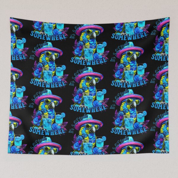 Item preview, It's 5 o'clock somewhere Tropical Parrot Cocktail Sunset designed and sold by MindWave THC.