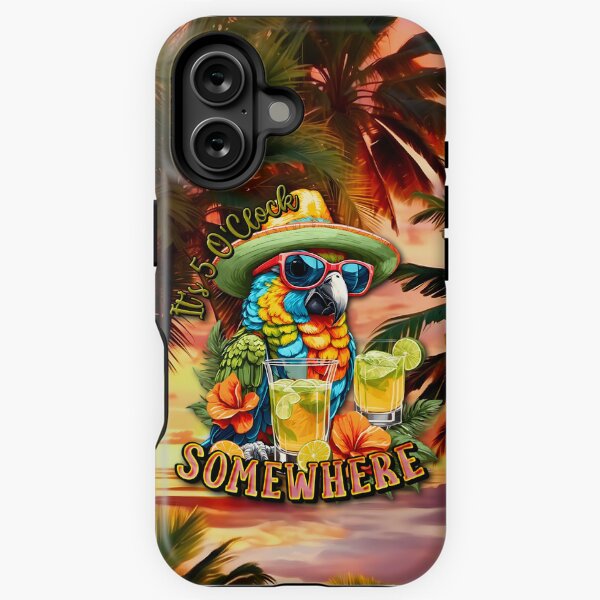 Aperçu de l'œuvre Il est 17 heures quelque part Cocktail de perroquets tropicaux Sunset Beach créée et vendue par MindWave THC.