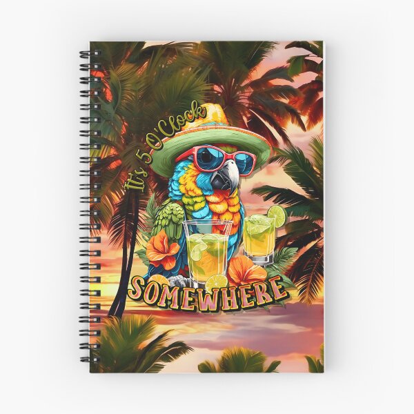 Item preview, It's 5 o'clock somewhere Tropical Parrot Cocktail Sunset Beach designed and sold by MindWave THC.