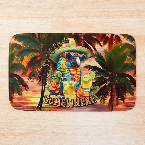 Item preview, It's 5 o'clock somewhere Tropical Parrot Cocktail Sunset Beach designed and sold by MindWave THC.