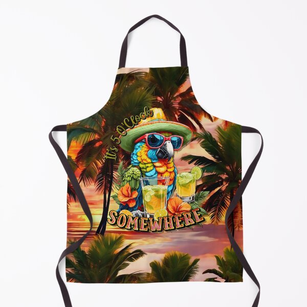 Item preview, It's 5 o'clock somewhere Tropical Parrot Cocktail Sunset Beach designed and sold by MindWave THC.