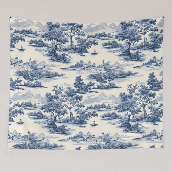 Item preview, Toile de jouy,blue china,Chinoiserie,toile,blue and white  designed and sold by MariaMarinova.