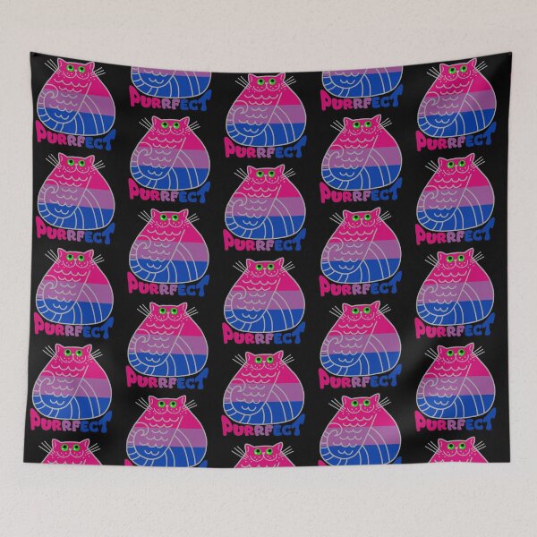 Item preview, Bi flag cat pride month purrfect designed and sold by 1DaisyChainLane.