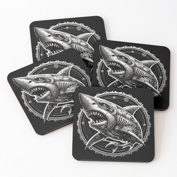 Item preview, Steampunk Shark designed and sold by Funny Vintage Stickers And T-Shirts.